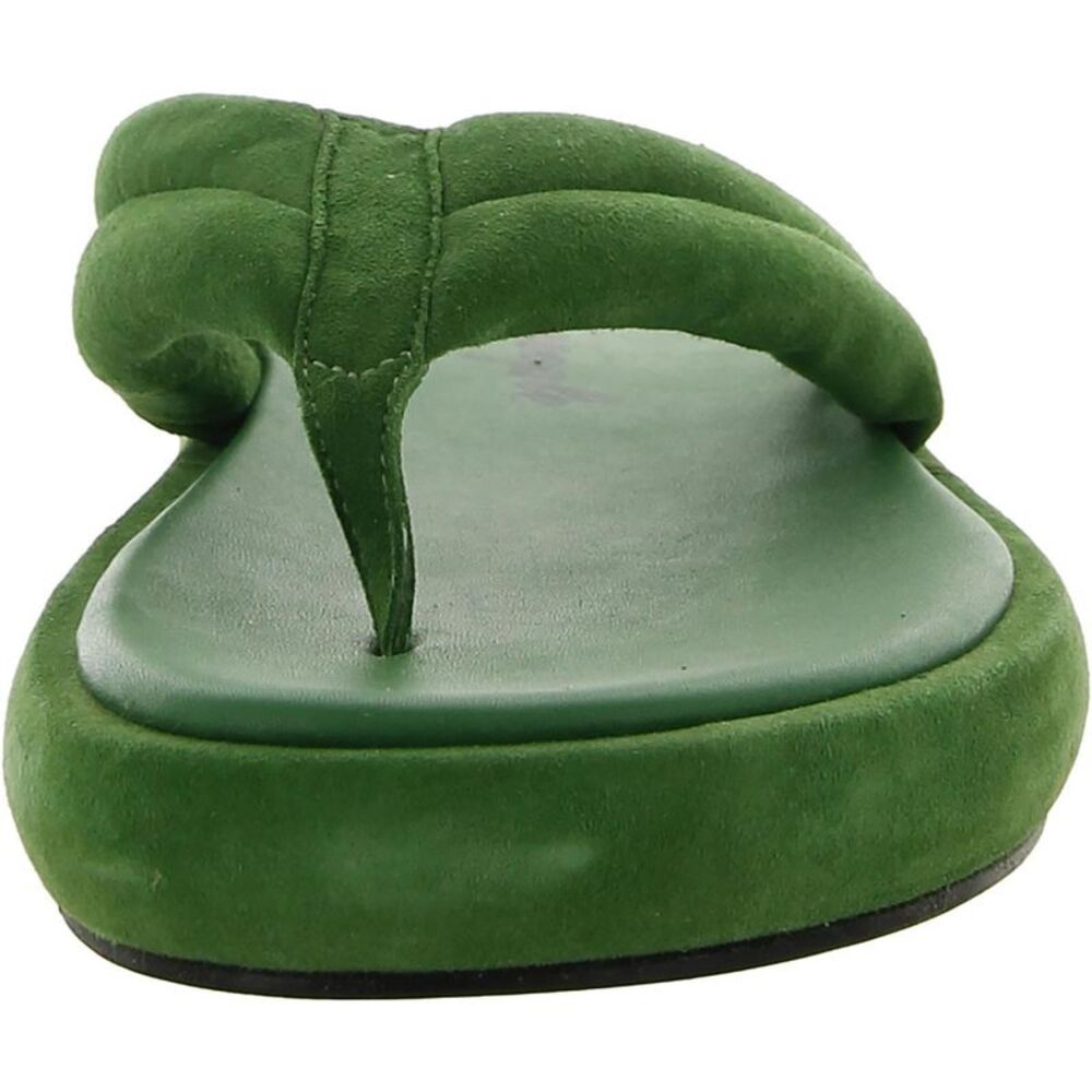 Free People Women's Wonderland Green Suede Thong Slide Sandals Shoes - Picture 2 of 3